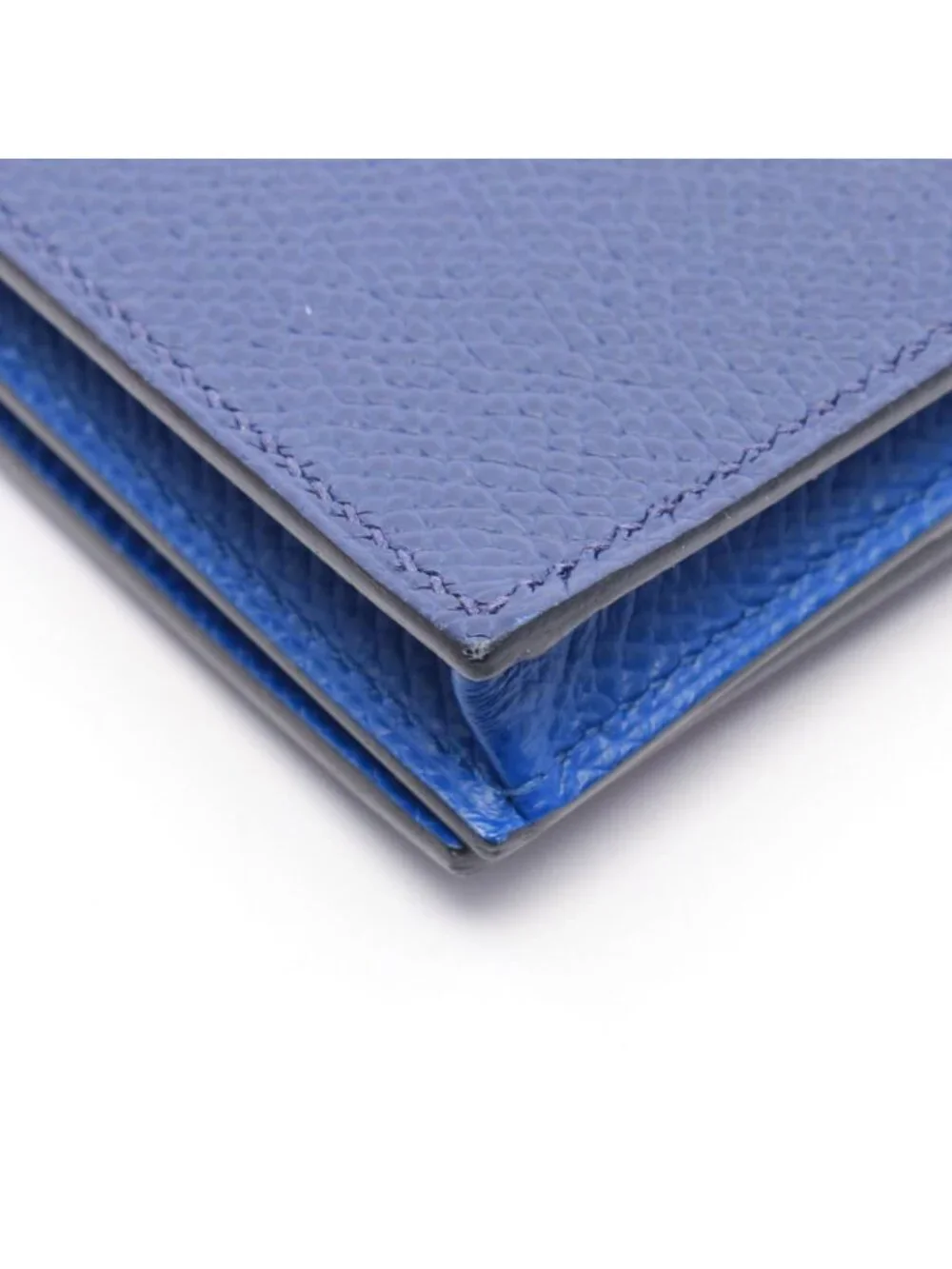 Hermes Bifold Wallet Bearn Soufflet Verso Blue Saphir France